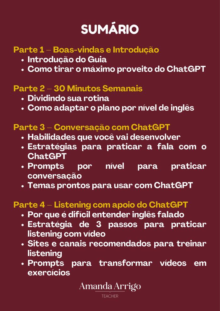 Página interna do guia