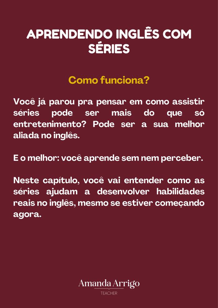 Página interna do guia Inglês com Séries